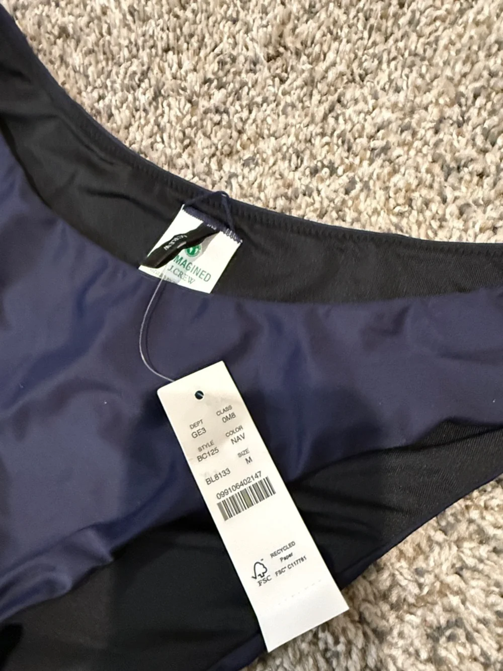 J Crew Navy Bikini Swimsuit Bottom medium NWT